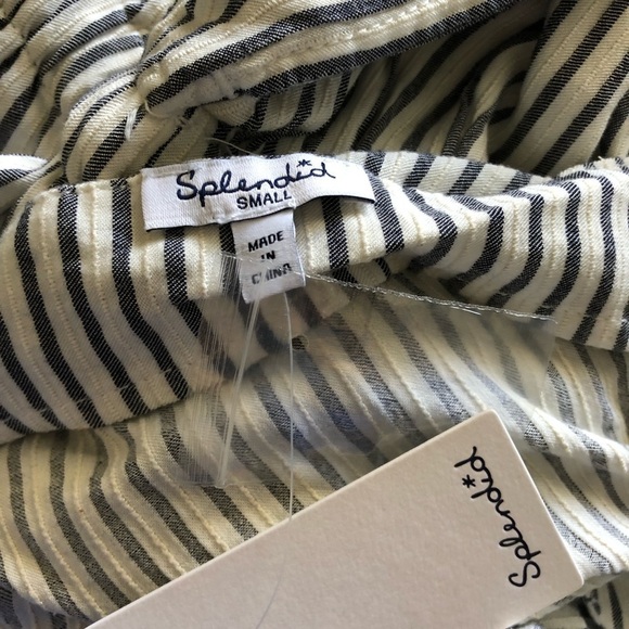 Splendid Yarn Dye Stripe Jumpsuit in Natural & Navy - Picture 9 of 10